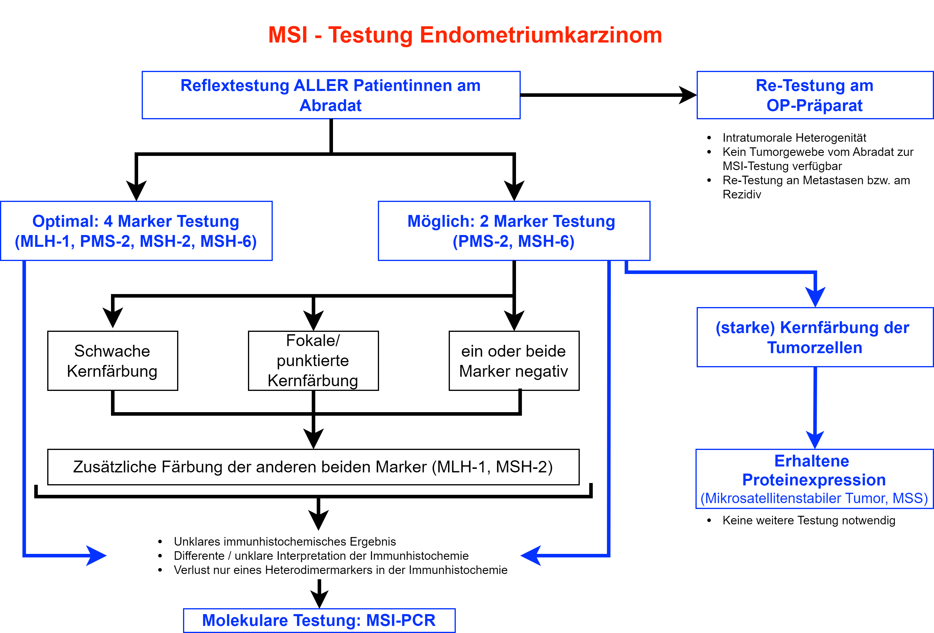 Algorithmus der immunhistochemischen Analyse der MMR-Proteine beim Endometriumkarzinom